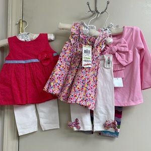 3 Outfits Baby Girl Size 3-6 months. New.